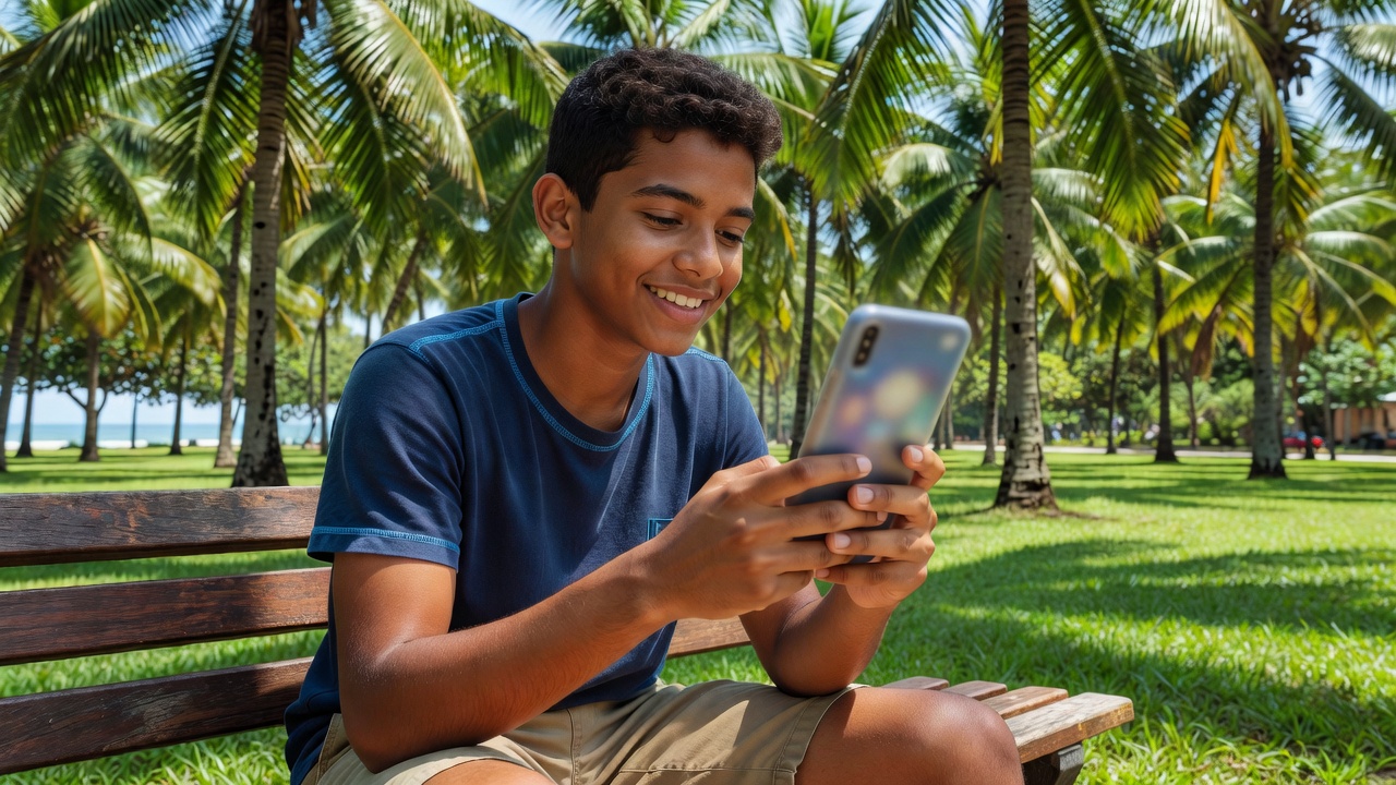 Garoto jogando no parque